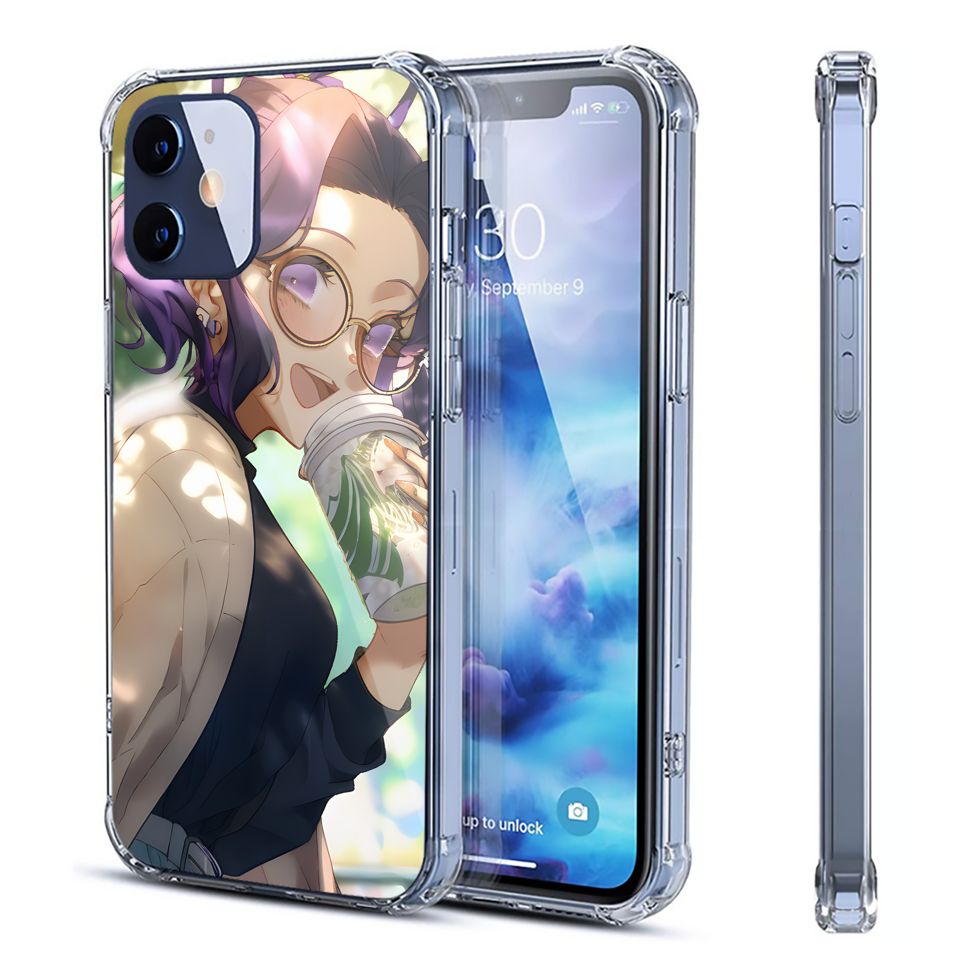 （画像用） 鬼滅の刃（きめつのやいば）蟲柱-胡蝶 しのぶ／こちょう しのぶ Kochou Shinobu 【iPhone 12シリーズ対応】透明スマホケース（クリアソフトケース）